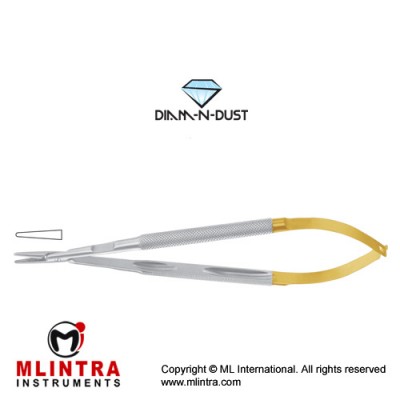 Diam-n-Dust™ Micro Needle Holder Straight - Round Handle - With Lock Stainless Steel, 14 cm - 5 1/2"